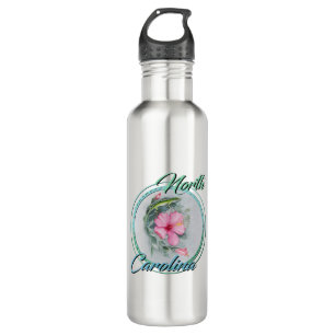 Carolina Anole & Hibiscus Stainless Steel Water Bottle