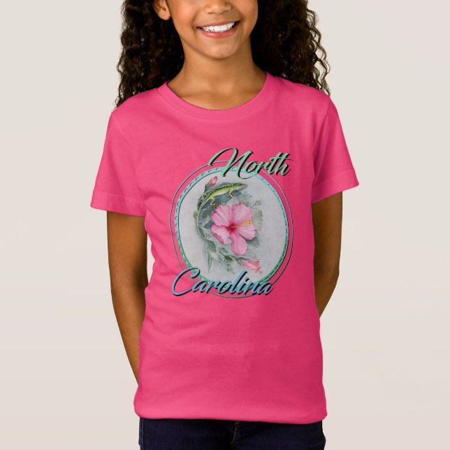 Carolina Anole & Hibiscus T-Shirt (Front)
