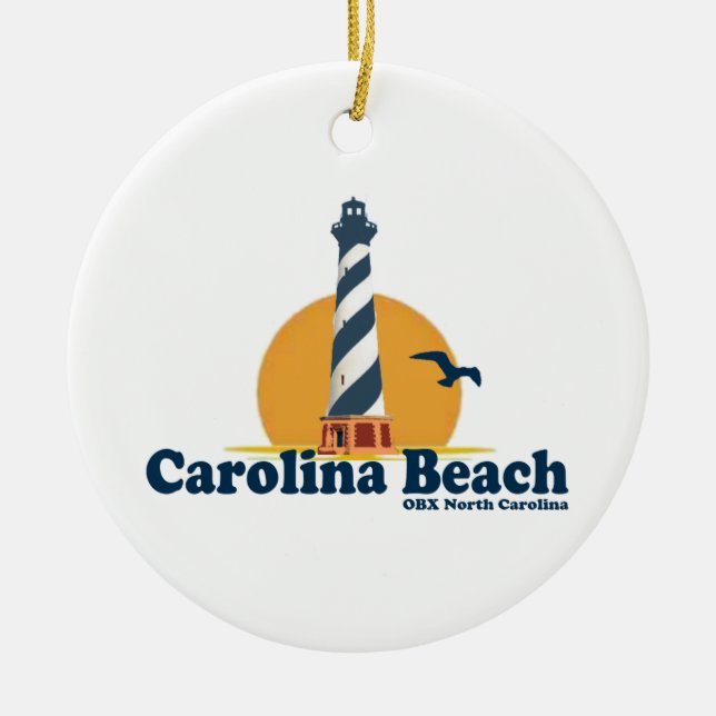 Carolina Beach. Ceramic Ornament (Front)