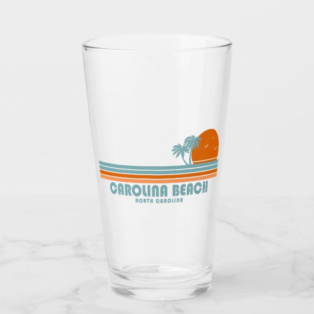 Carolina Beach North Carolina Sun Palm Trees Glass (Front)