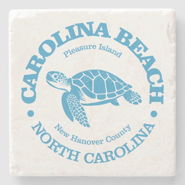 Carolina Beach (sea turtle) Stone Coaster (Front)