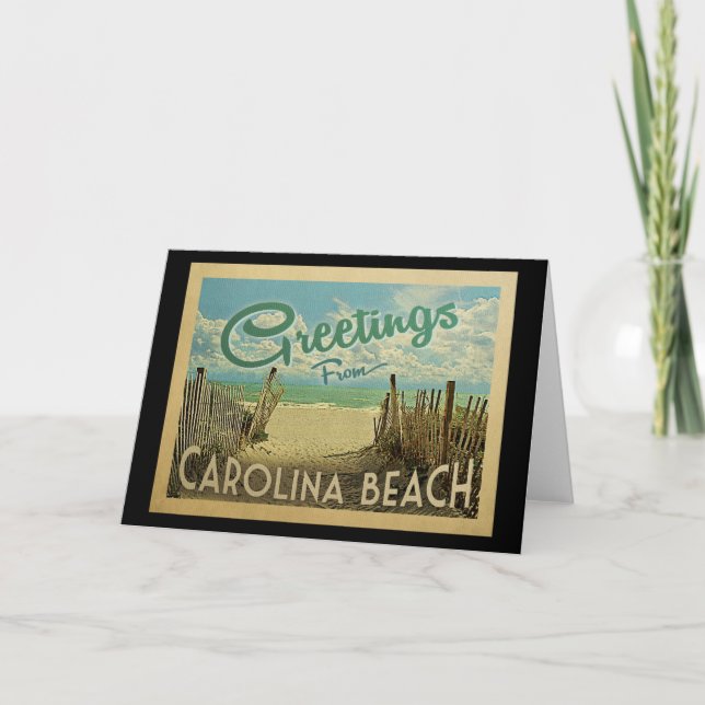 Carolina Beach Vintage Travel Card (Front)