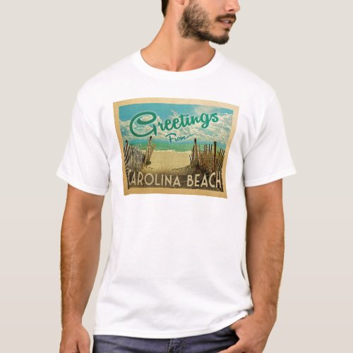 Carolina Beach Vintage Travel T_Shirt