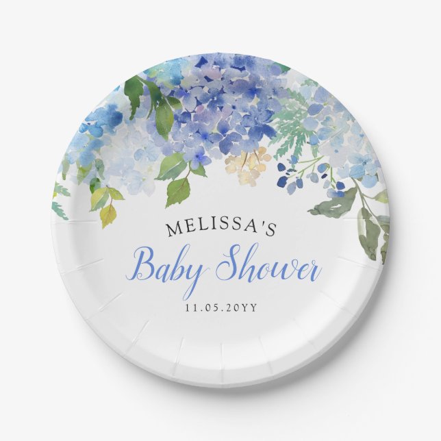 Carolina Bloom Bouquet | Baby Shower Paper Plates (Front)