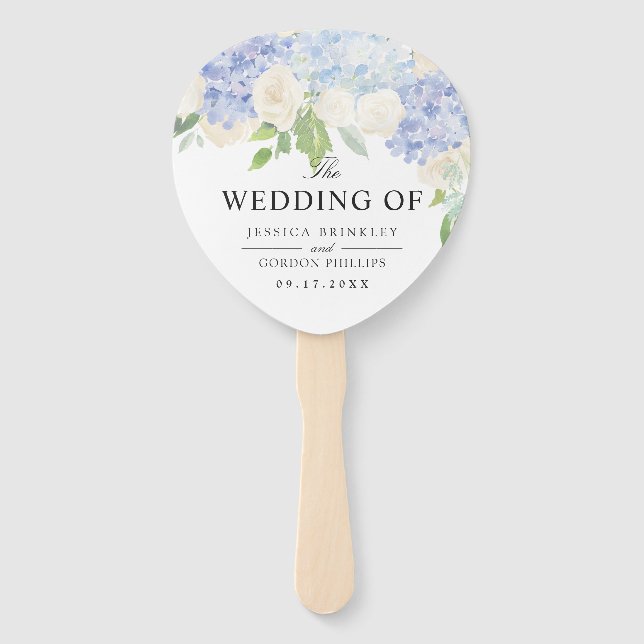 Carolina Bloom Bouquet | Wedding Program Hand Fan (Front)