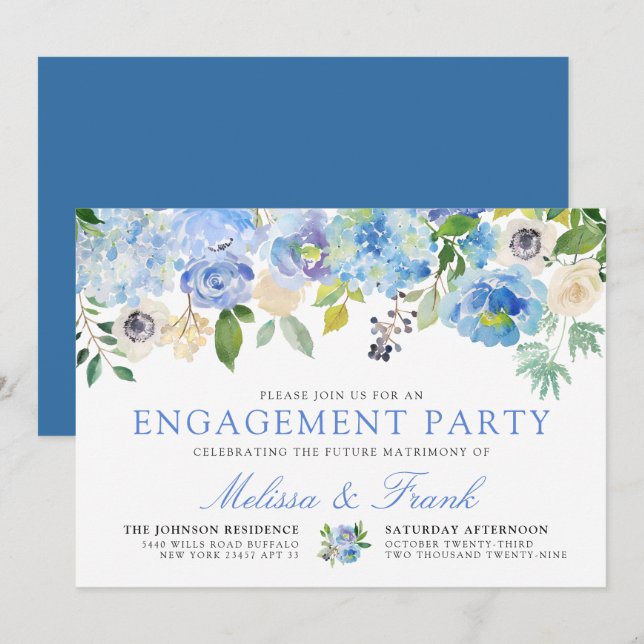 Carolina Bloom| Engagement Party Invitation (Front/Back)
