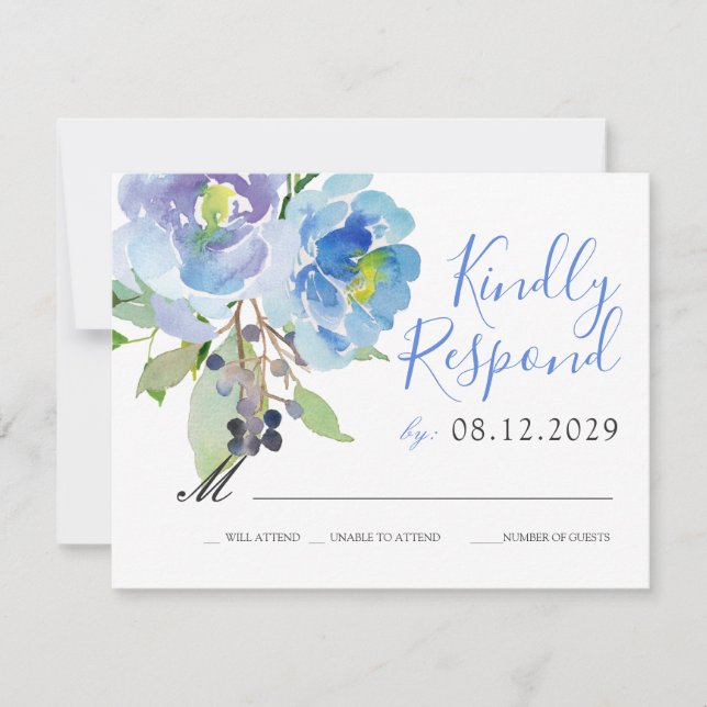 Carolina Bloom | Wild Floral RSVP Reply Card (Front)