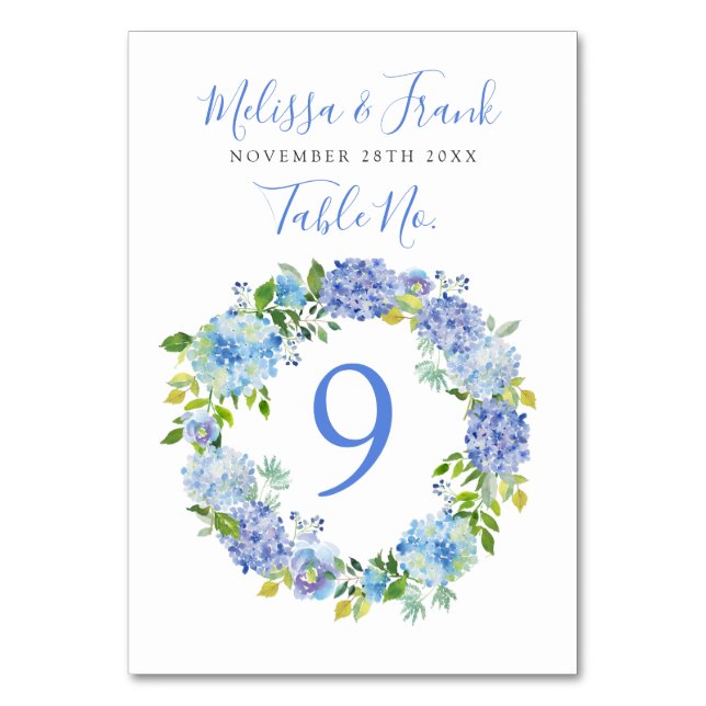 Carolina Bloom | Wild Floral Wreath Table Number (Back)