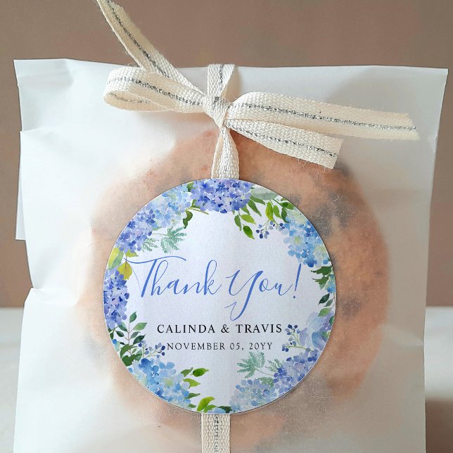 Carolina Bloom Wreath | Thank You Classic Round Sticker (Creator Uploaded)
