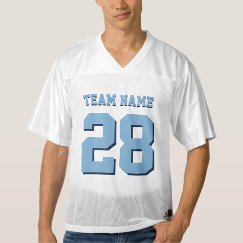 Carolina Blue and Navy Football Sports Team Jersey