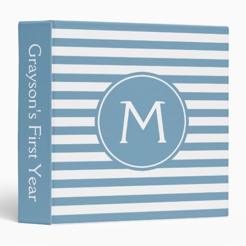 Carolina Blue and White Stripe Memory Album Binder