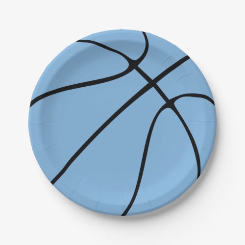 Carolina Blue Basketball Paper Plates