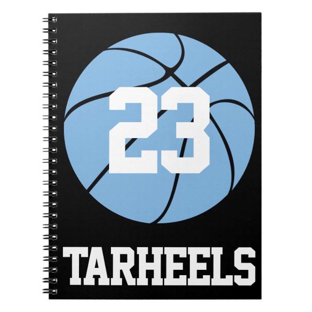 Carolina Blue Basketball Student Name and Number Notebook (Front)