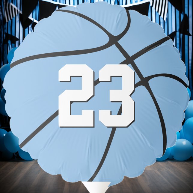 Carolina Blue Basketball Team Party/Player Sports Balloon (Carolina blue basketball balloon at a basketball party.)