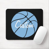 Carolina Blue Custom Team Name Basketball Mousepad (With Mouse)