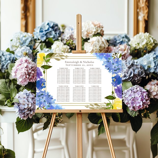 Carolina Blue Elegant Garden Style Seating Chart (Creator Uploaded)