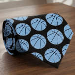 Carolina Blue / Light Blue Basketball Coach Sports Neck Tie<br><div class="desc">A nice neck tie with a Carolina blue (light blue) basketball pattern for basketball coaches or players with Carolina blue team colors. Perfect for high school or college basketball coaching staff to wear on game day. Could also be worn for basketball team banquets, award ceremonies, coach's retirement parties, and other...</div>