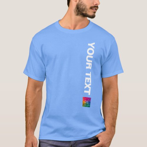 Carolina Blue Your Photo Or Logo Mens Modern T_Shirt