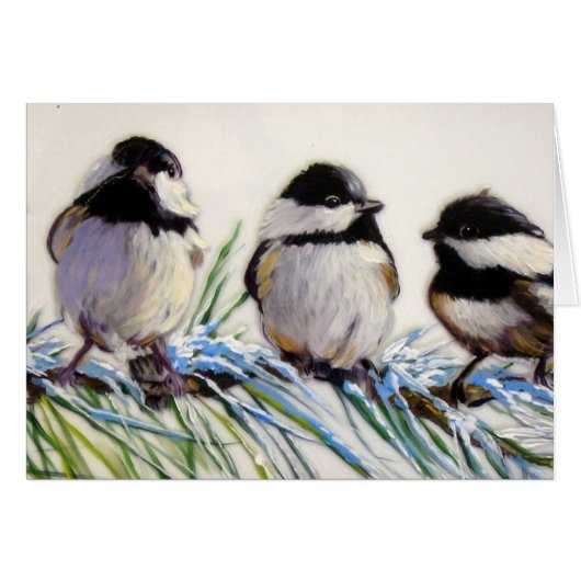 Carolina chickadee birds cards (Front Horizontal)