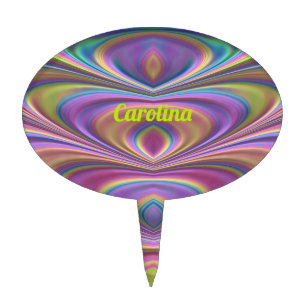 CAROLINA ~ COOL 3D FRACTAL PATTERN ~  CAKE TOPPER