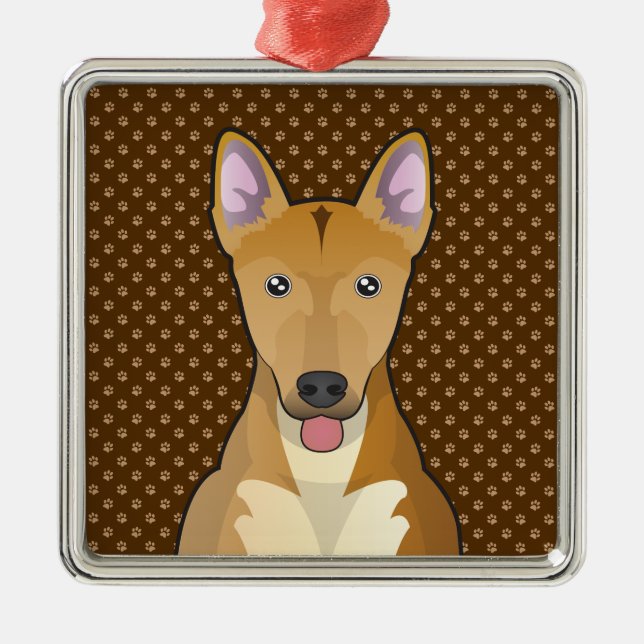 Carolina Dog Cartoon Paws Metal Ornament (Front)