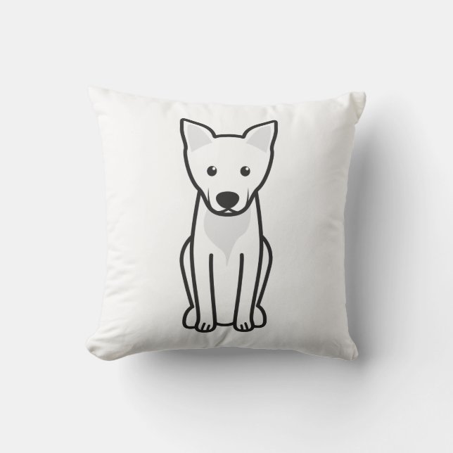Carolina Dog Cartoon Throw Pillow (Front)