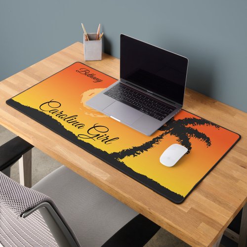 Carolina Girl_ Personalized Orange Black  Desk Mat
