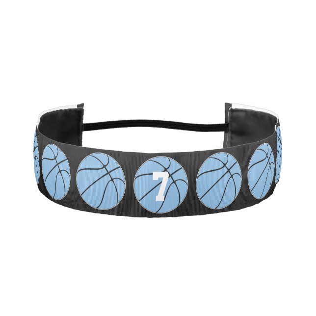 Carolina Light Blue Basketball Jersey Number Girls Athletic Headband (Front)