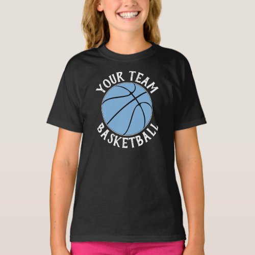CarolinaLight Blue Girls Basketball Team Player T_Shirt