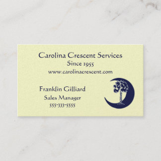 Carolina Palmetto Crescent Logo Business Card