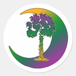 Carolina Palmetto & Crescent Rainbow Stickers