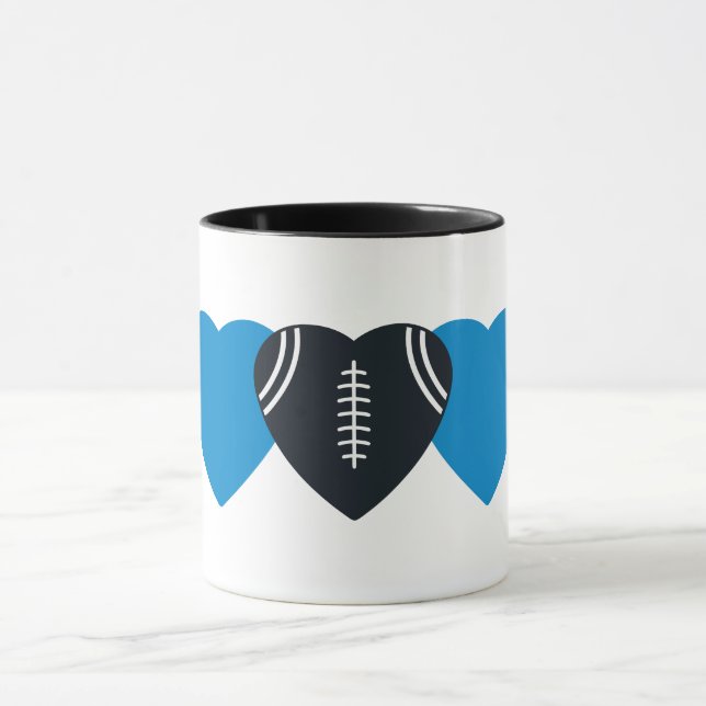 Carolina Panthers Football Heart Design Mug (Center)
