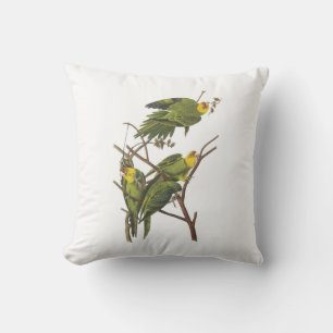 Carolina Parakeet by Audubon Throw Pillow