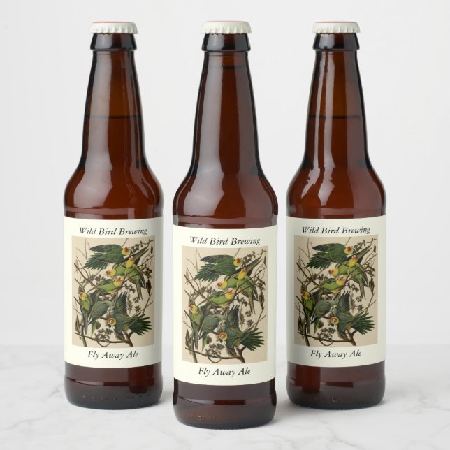 Carolina Parrot from Audubon's Birds of America Beer Bottle Label (Bottles)
