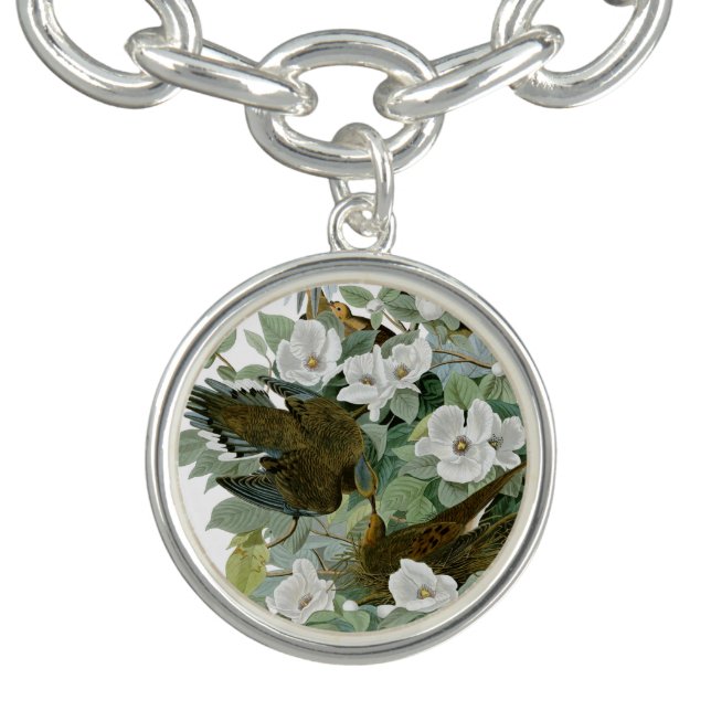 Carolina Pigeon Audubon Morning Dove Bird Charm Bracelet (Design)