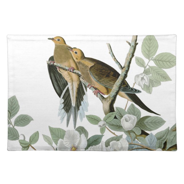 Carolina Pigeon Audubon Morning Dove Bird Cloth Placemat (Front)
