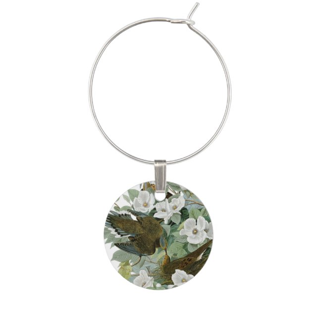 Carolina Pigeon Audubon Morning Dove Bird Wine Charm (Front)