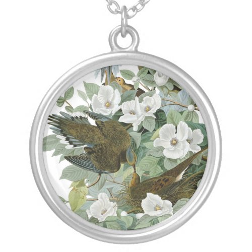 Carolina Pigeon Audubon Morning Dove Silver Plated Necklace