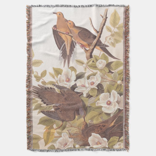 Carolina Pigeon or Mourning Dove Throw Blanket (Front Vertical)