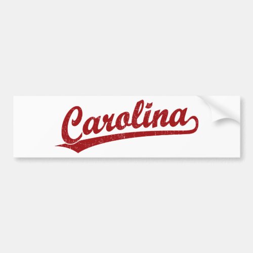 Carolina script logo in red bumper sticker