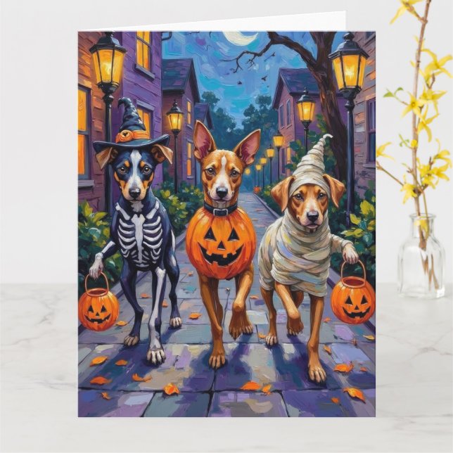 Carolina Trick-or-Treating in Halloween Costume Card (Yellow Flower)