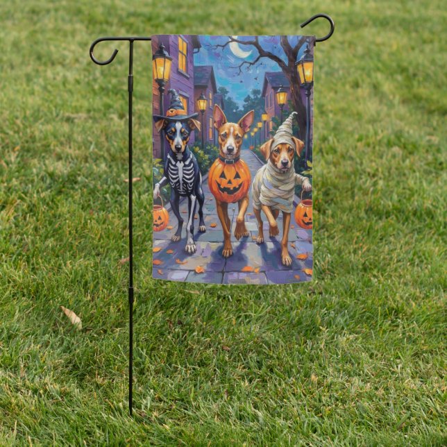 Carolina Trick-or-Treating in Halloween Costume Garden Flag (In SItu)
