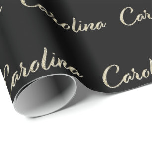 Carolina white gold handwriting gift wrap
