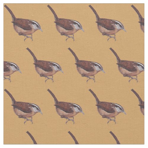 Carolina Wren Bird Art Fabric