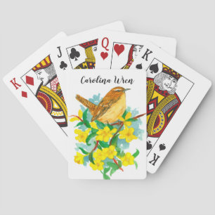 Carolina Wren Bird Yellow Jessamine  Poker Cards