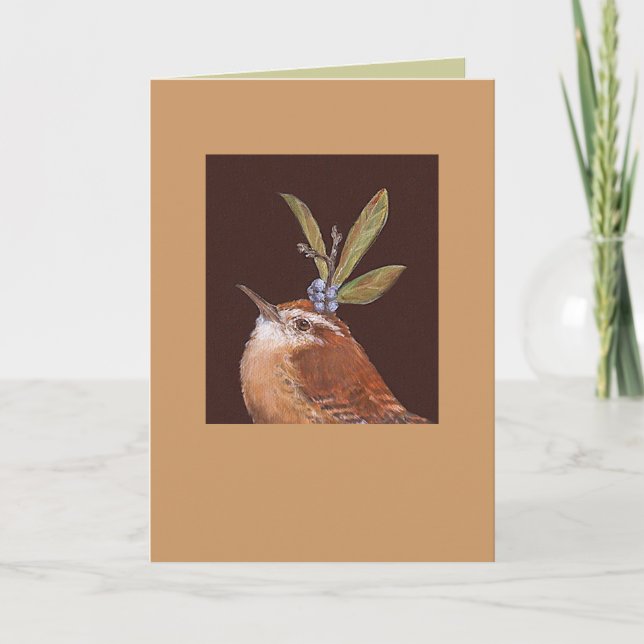 Carolina wren card, Fonzie Card (Front)
