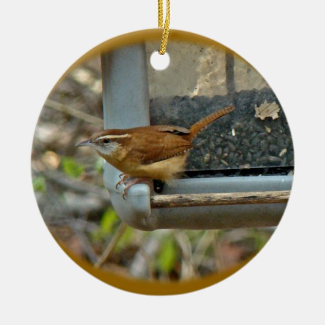 Carolina Wren Christmas Ornament (Front)