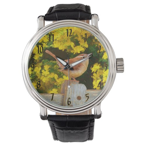 Carolina Wren Painting _ Original Wild Bird Art Watch