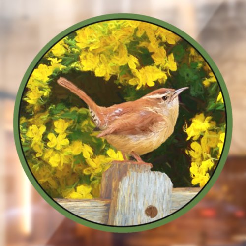 Carolina Wren Painting _ Original Wild Bird Art Window Cling