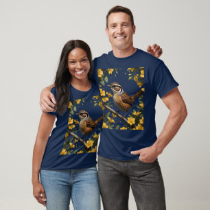 Carolina Wren Surrounded By Yellow Jessamine T-Shirt